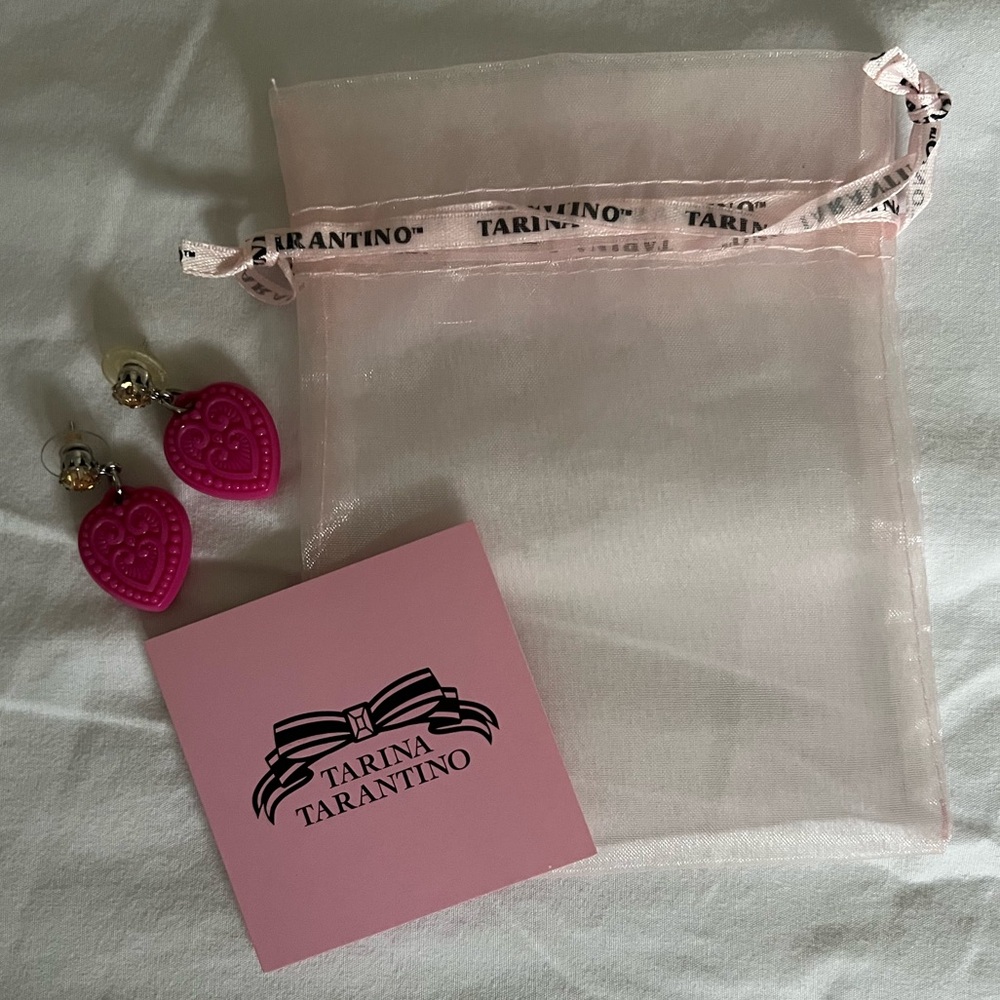 Tarina Tarantino Fuchsia Heart Earrings